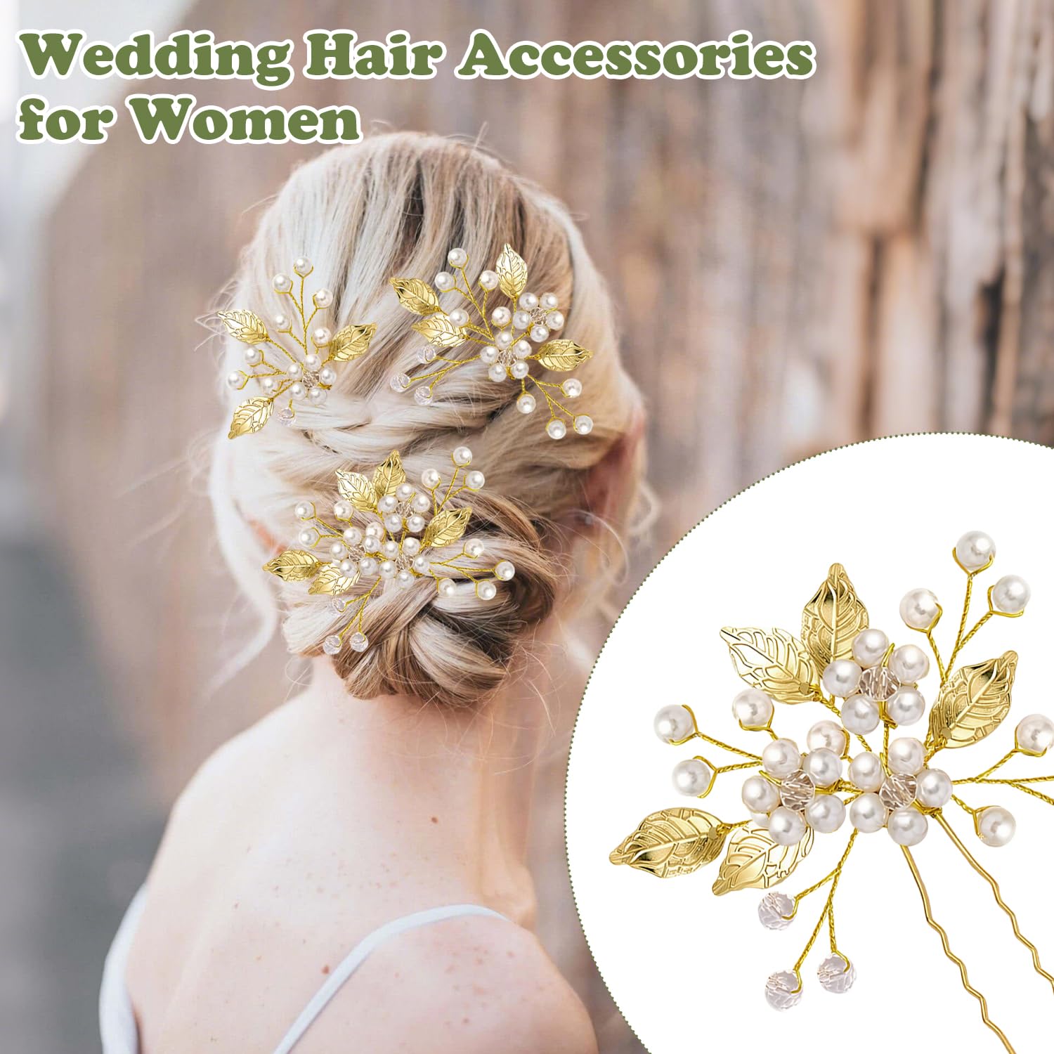 VLYX 3-Piece Bridal Hair Accessories, 3 Silver, 1 count (Pack of 3) - Image 3