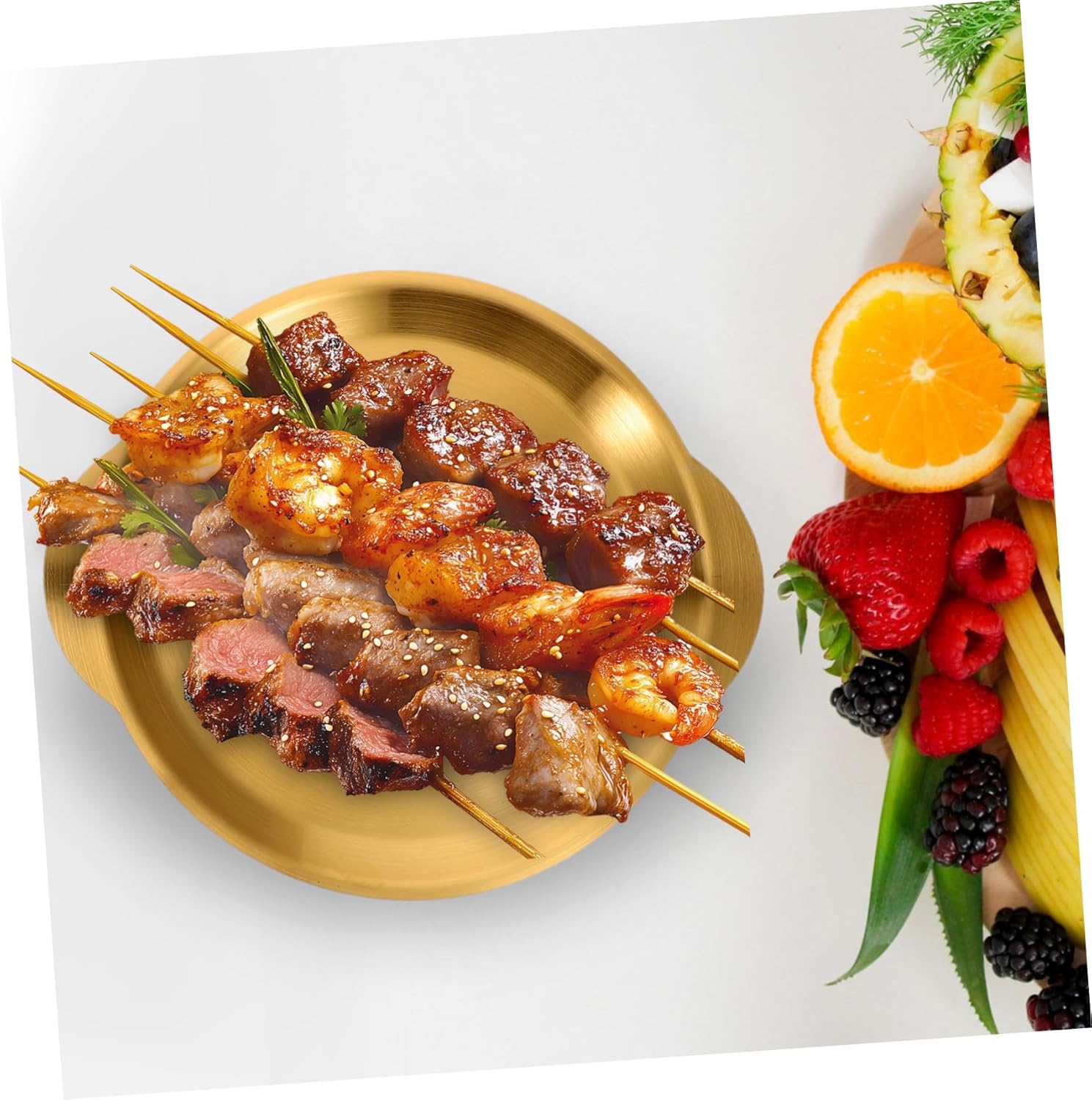 3pcs Stainless Steel Appetizer Plates Elegant Accents for Serving Snacks Fruits and Cakes and Easy to Clean Dining Dishes for Outdoor Camping and Bbq