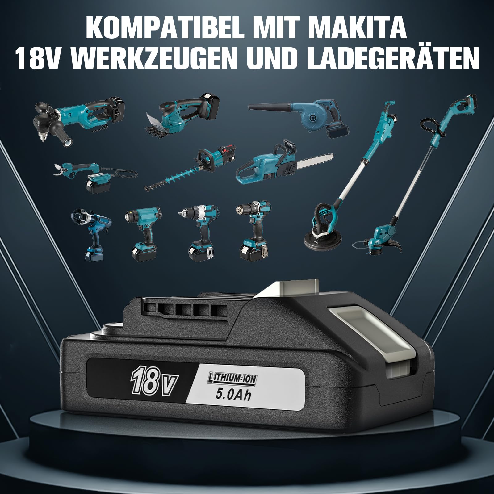 Batería de repuesto para Makita BL1860B BL1850B BL1840B BL1840B BL1830B BL1820B BL1815N de ion de litio, con indicador de combustible y cubierta de protección de la batería
