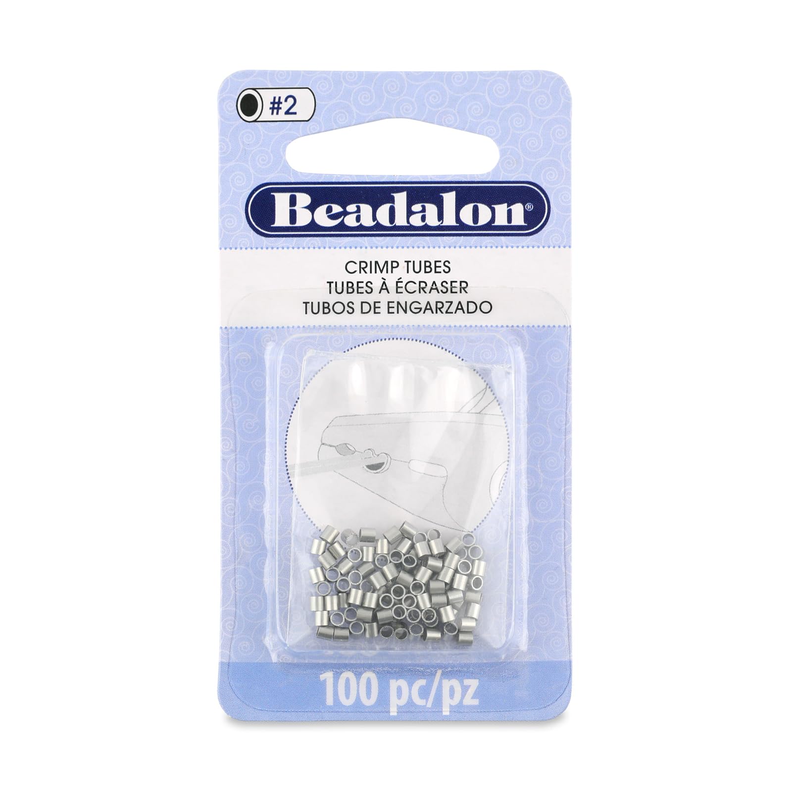 Tubes à sertir Beadalon taille #2, acier inoxydable premium pour finitions
