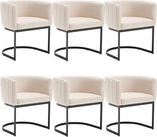 Miniatura 36 de Juego de 2 sillas de comedor modernas de terciopelo contemporáneas para cocina y comedor con brazos, sillas tapizadas de barril con marco de metal