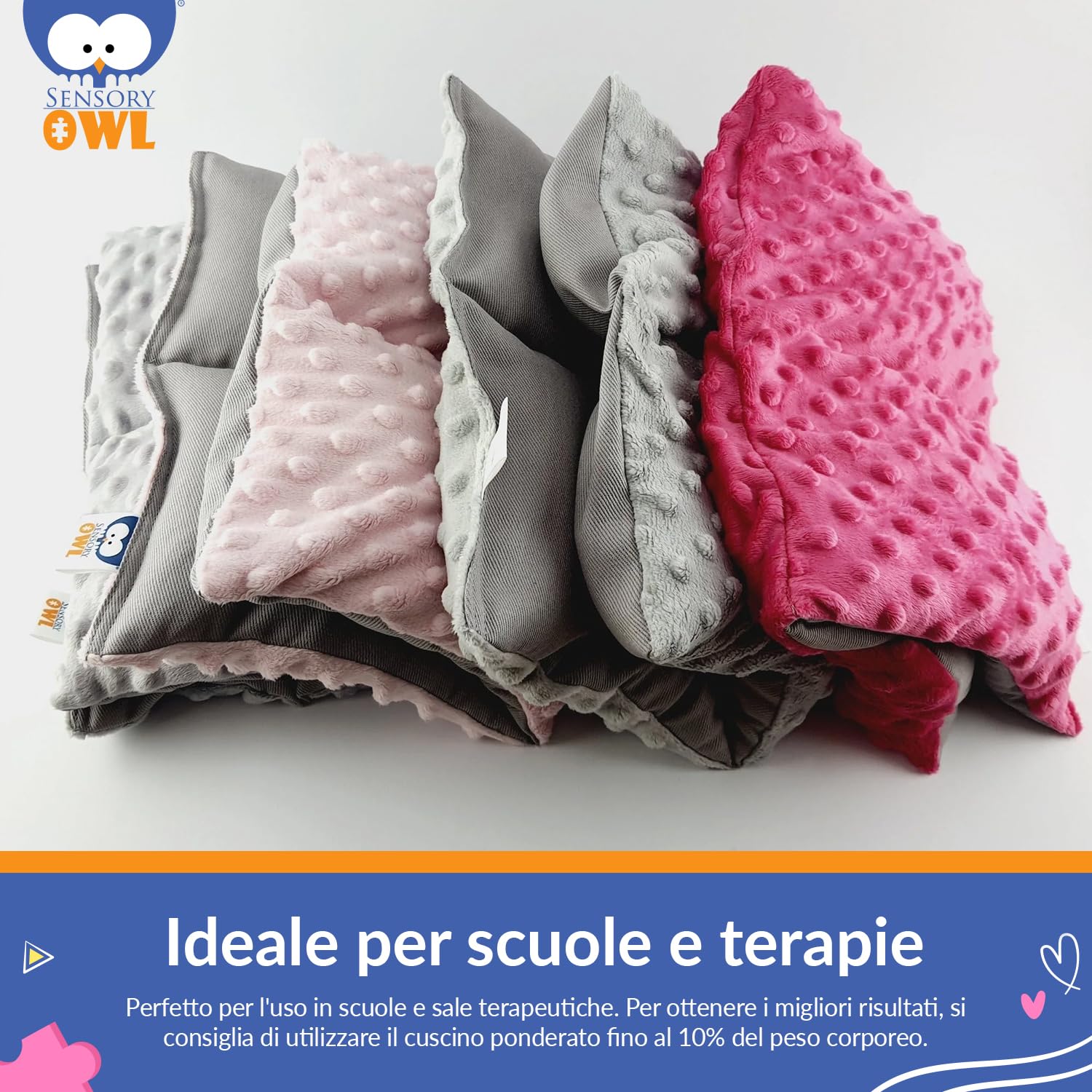Cuscino Ponderato per Ginocchia Cuscino con Peso Sensoriale Terapeutico in Cotone Sollievo dallo Stress 30 x 40 cm 2 kg Nero