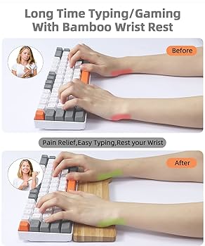 Mambasnake Ajazz AK873 Wired Mechanical Keyboard + Cloud Soft Wrist Rest + Coiled Cable, 22