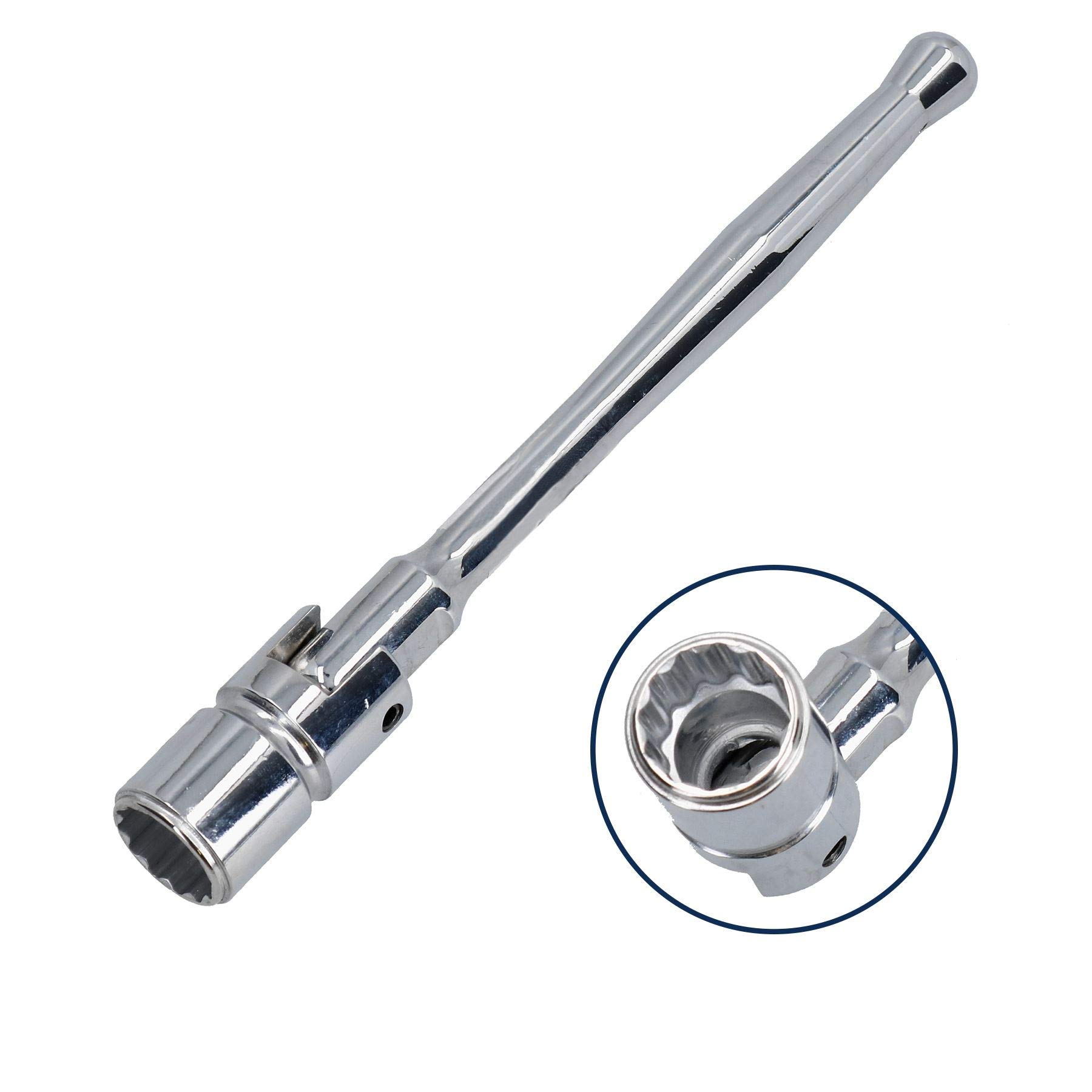 Ab Tools-Toolzone Silver 21Mm Heavy Duty Scaffold Scaffolding Spanner 12 Point With Swivel Head