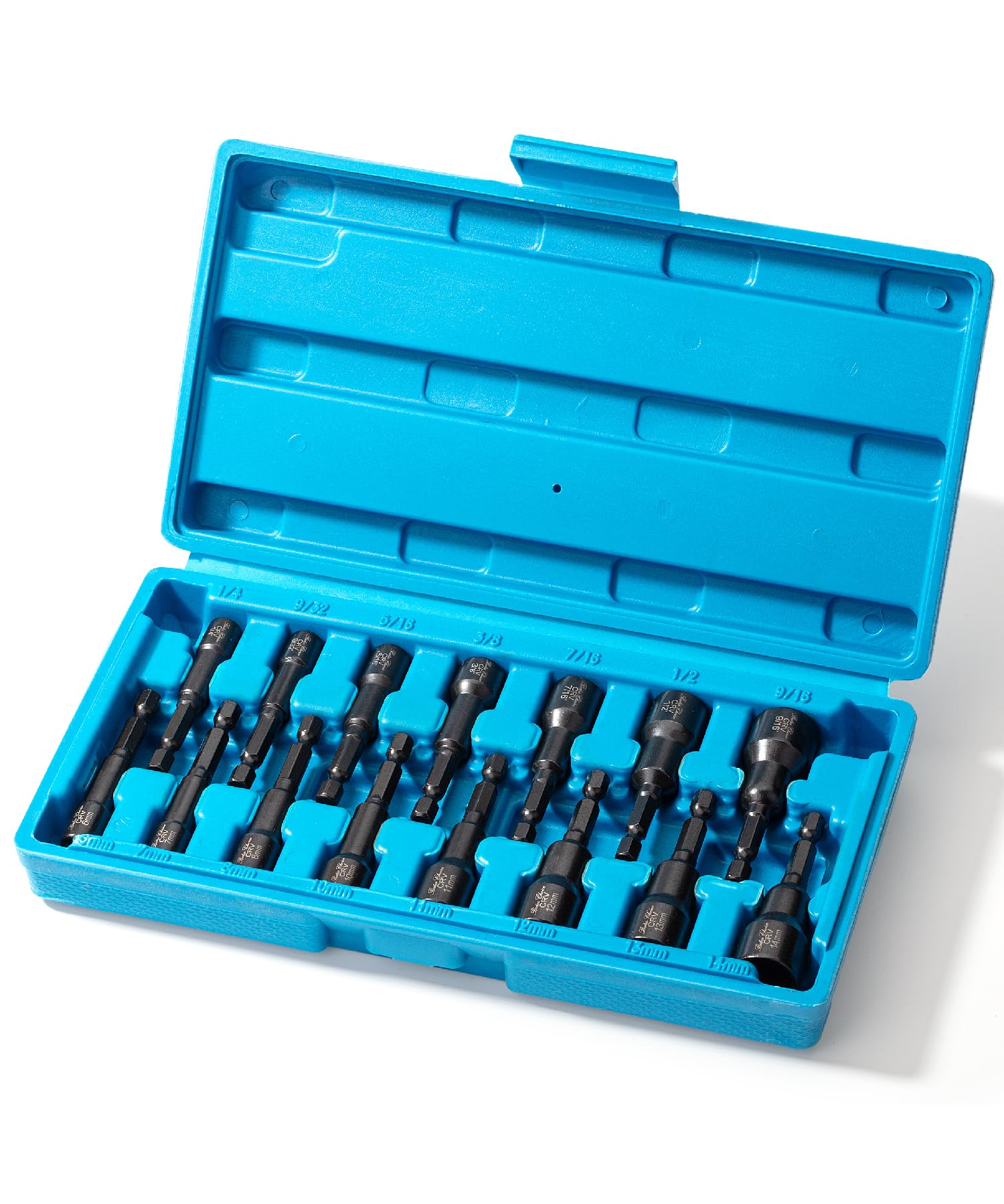 XOOL 36-Piece Magnetic Nut Driver Set – Metric & SAE For 1/4” Hex Shank, With Storage Bag
