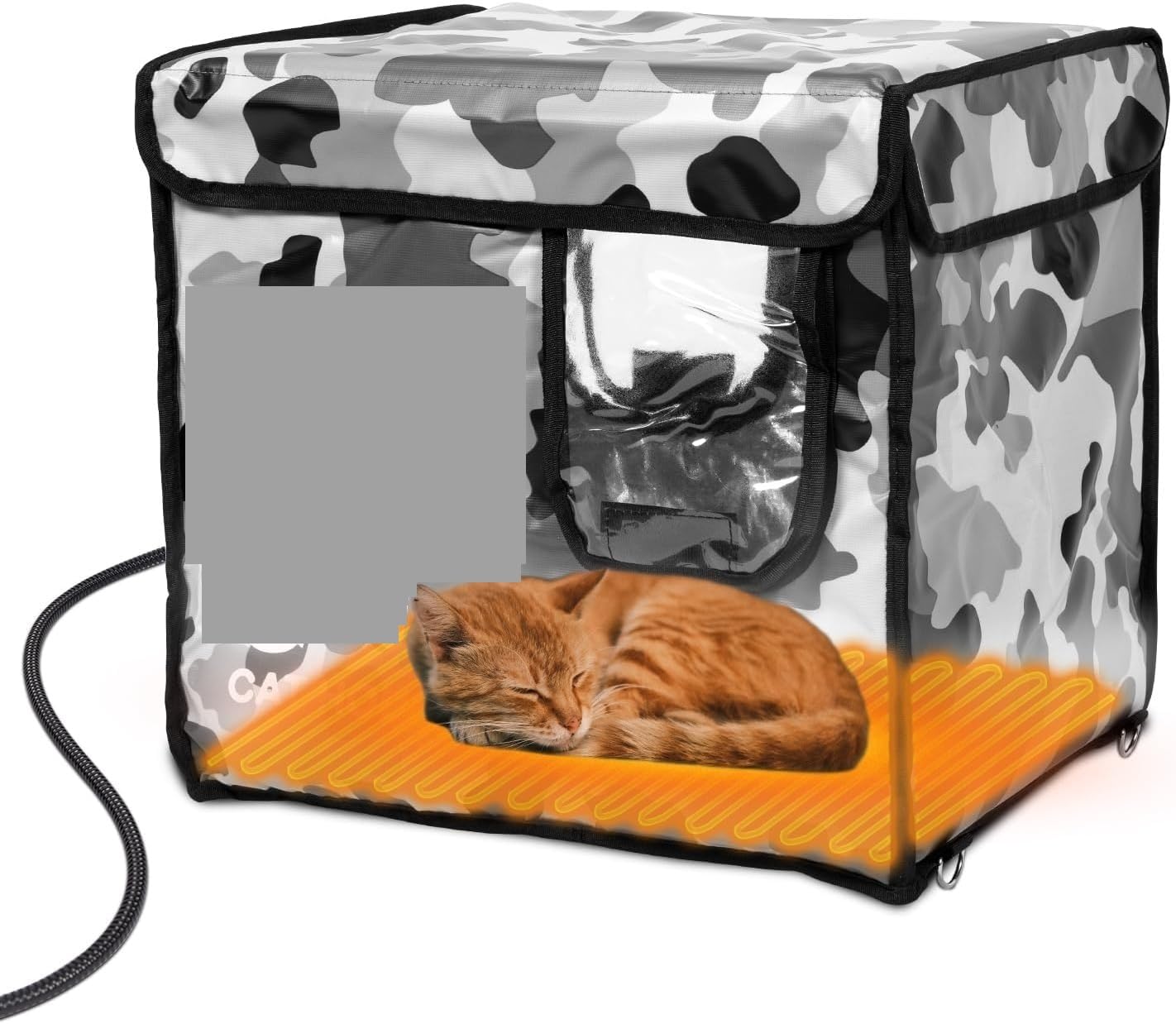 FJJRTWDG The Warm Heated Cat House is Heat-Insulating and Waterproof. The Artificial Cat House is Suitable for Indoor Pets Suitable for Indoor Pets(Army Green)