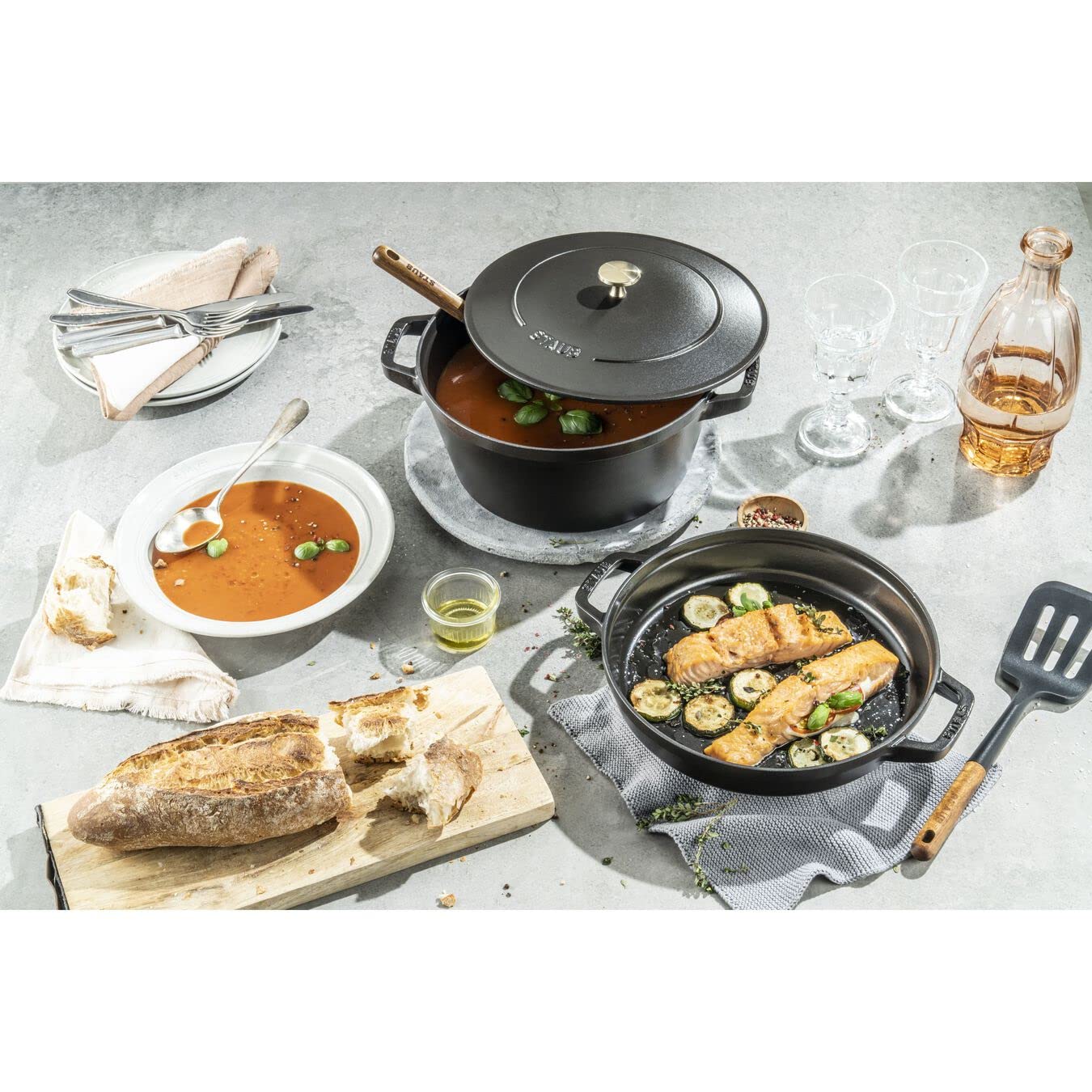 STAUB La Cocotte Lot de 2 casseroles rondes en fonte noire