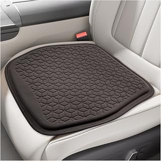 Gel Car Seat Cushion, Non-Slip Front Seat Bottom Cushion Pad, Coffee | Breathable 3D Honeycomb Airflow, Spandex Smooth Surface, TPR Gel Elastic Core, Cooling & Fatigue Relief, Fits Car/Office