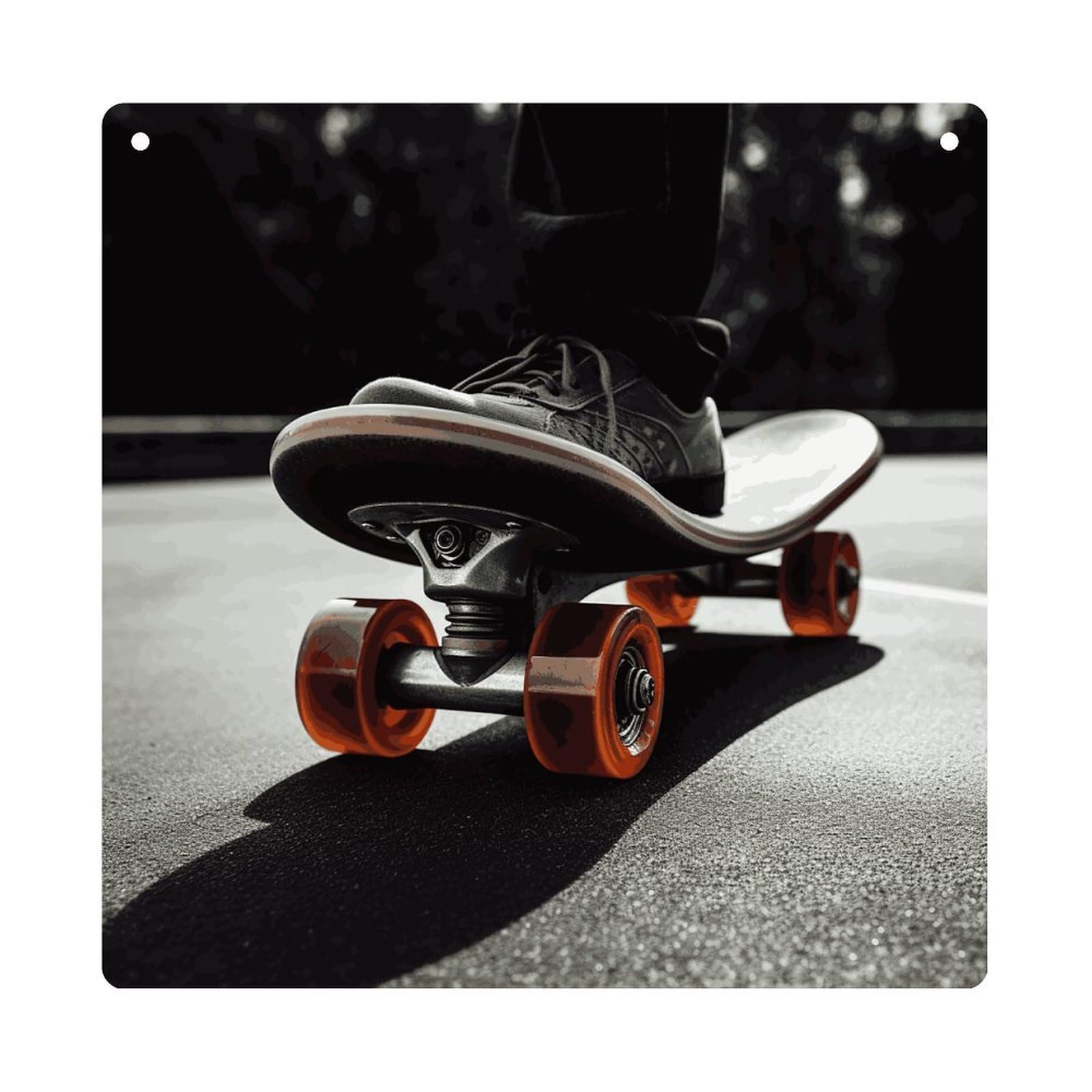 Adfgyerh Style Skateboard Wheel Hanging Ornaments Window Hanging Modern Acrylic Decor For Living Room Bedroom Dining Room Hallway Office Wall Decor, 8X8 In