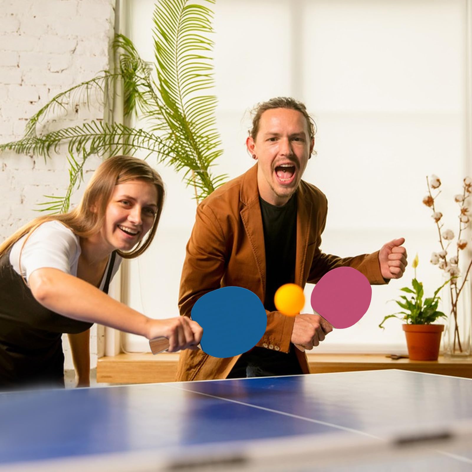 Tragbares Tischtennis-Set 4 Schläger 8 Bunte Tischtennisbälle