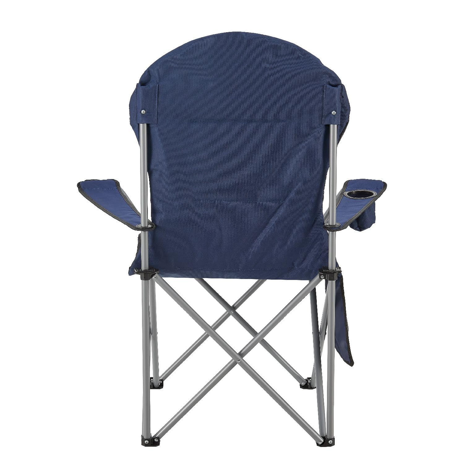 Juskys® Campingstuhl Lido faltbar inkl. Getränkehalter, Seitentasche & Tragetasche - Camping Klappstuhl gepolstert mit Armlehne & Rückenlehne - 4 Farben