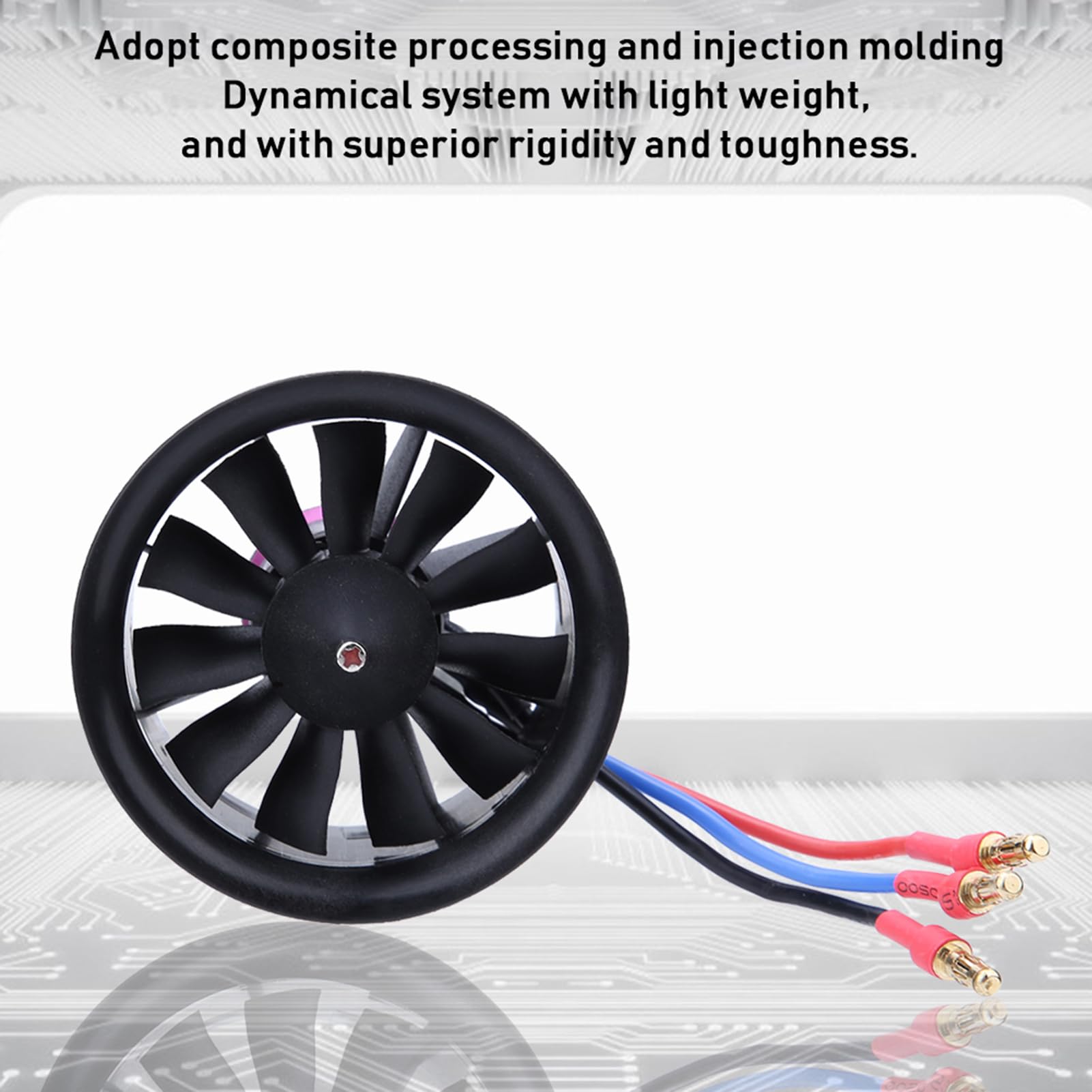 Hélice de avión RC 50 mm 11 Palas Hélice compuesta Duradera y Liviana de Alto Rendimiento para Modelo de avión RC Motor sin escobillas D2627 4900KV 4300KV (KV4900 ZS DF 50 uds.)