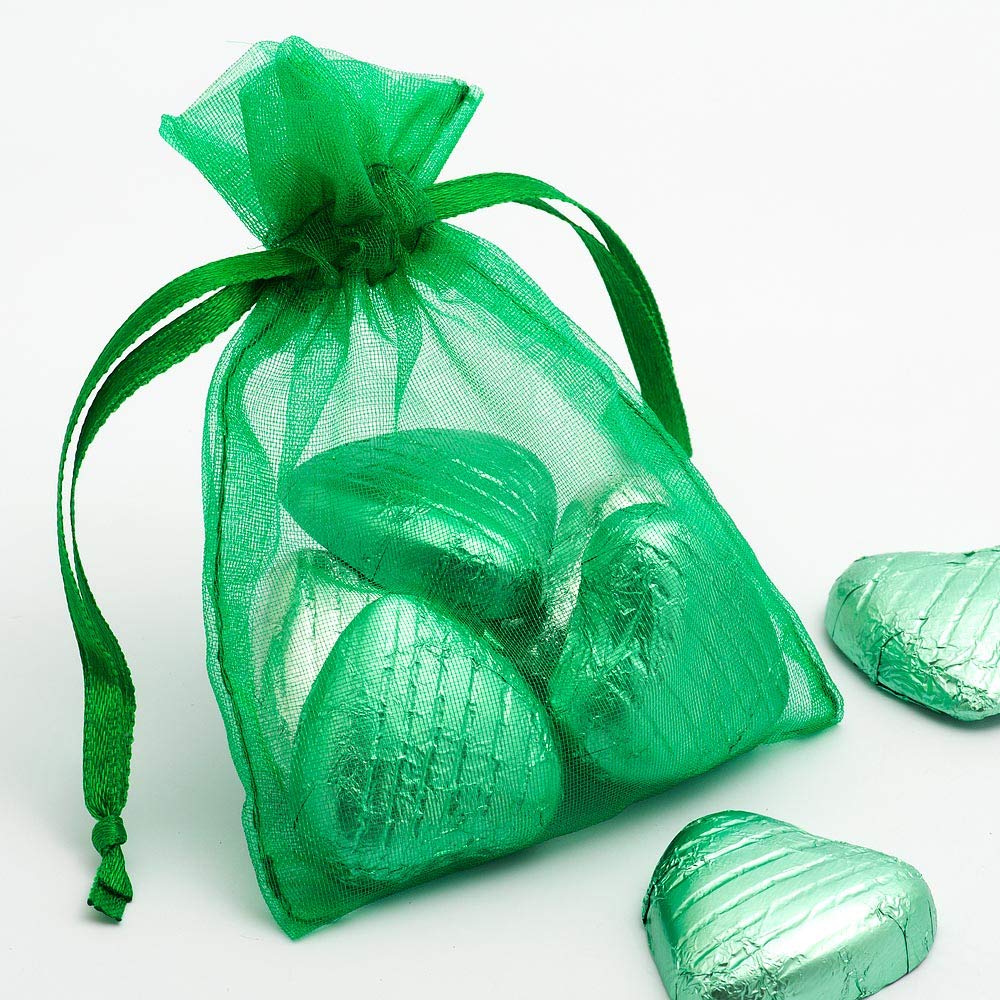Shatchi 10Pcs Green Luxury Organza Gift Bags Jewellery Pouches Xmas Christmas Party Candy Sweet Favours Gifts Bag 12 X 15 Cm from B&Q