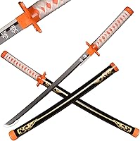 Vista 13 de Espada Katana SV Anime Demon Slayer de 31 Pulgadas, Espada Decorativa Coleccionable para Cosplay, Varias Estilos Disponibles
