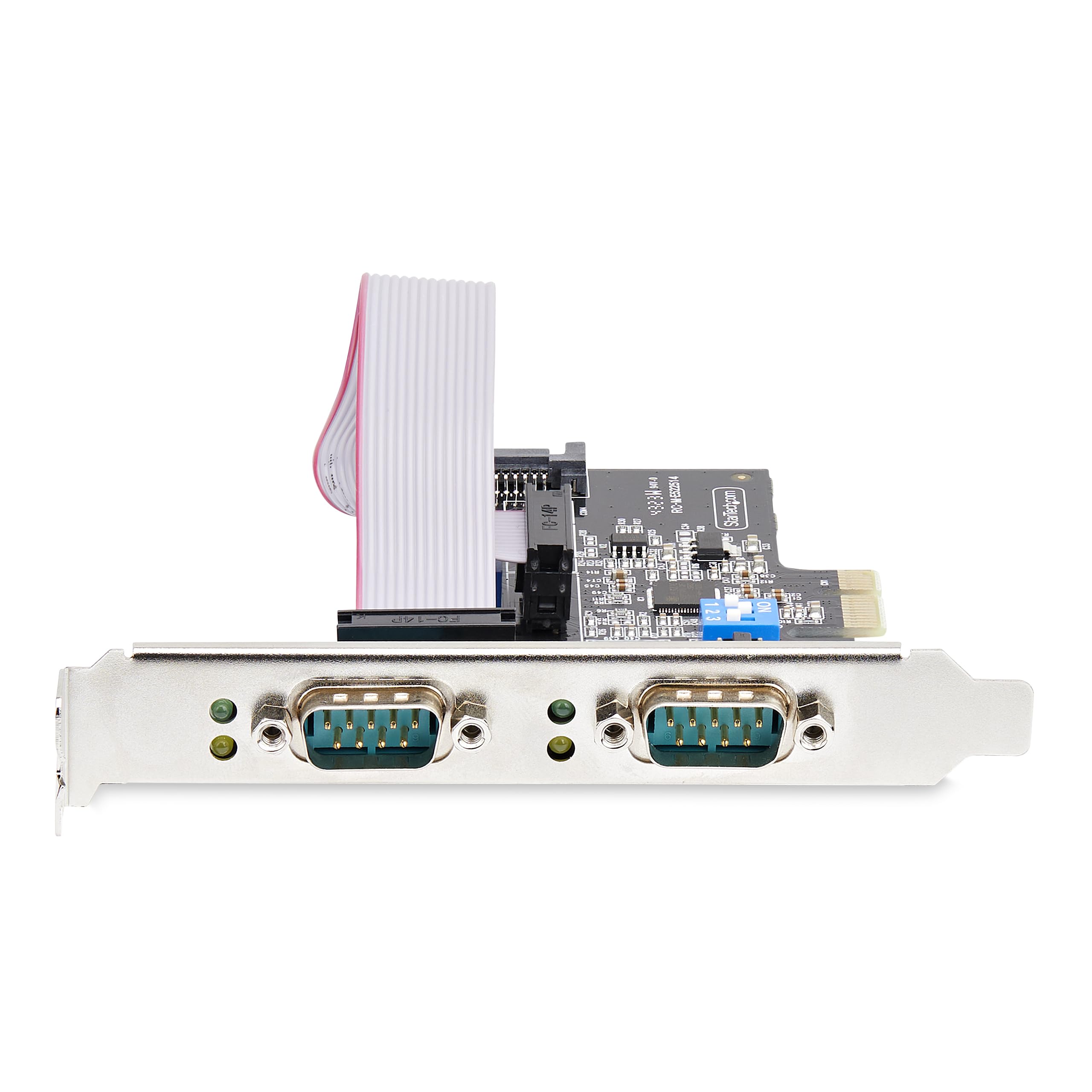 StarTech.com Carte Série PCI Express à 2 Ports - Adaptateur/Carte PCIe à 2 Ports vers RS232/RS422/RS485 (DB9), Support Bas-Profil Inclus, UART 16C1050, TAA - Protection ESD (2S232422485-PC-CARD)