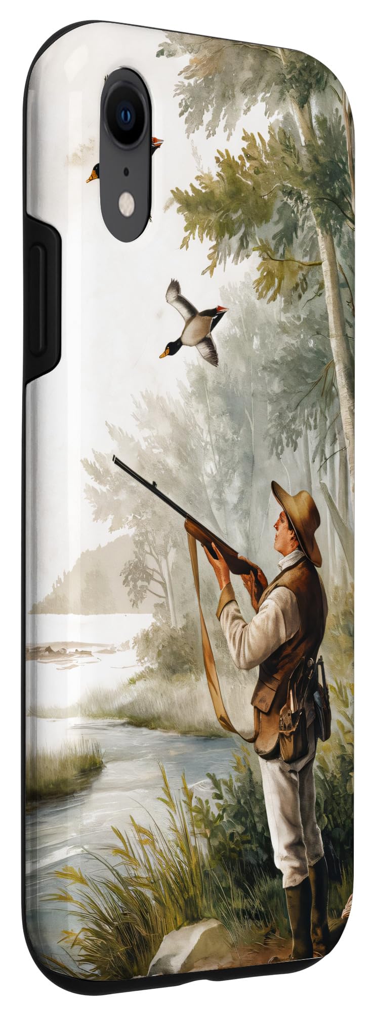 iPhone XR Duck Hunter Men Vintage painting Case - Image 3
