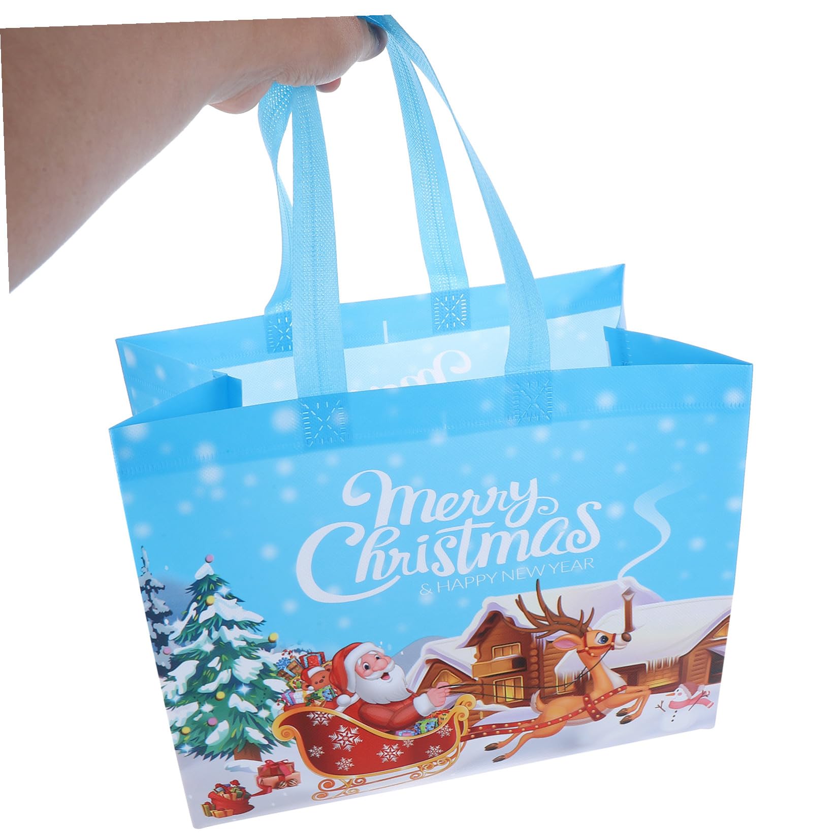 MAGICLULU 30 Bolsas Navideñas No Tejidas Reutilizables de Tela Spunbond, Plegables y Fáciles de Limpiar para Compras Diarias y Viajes Varios Estilos