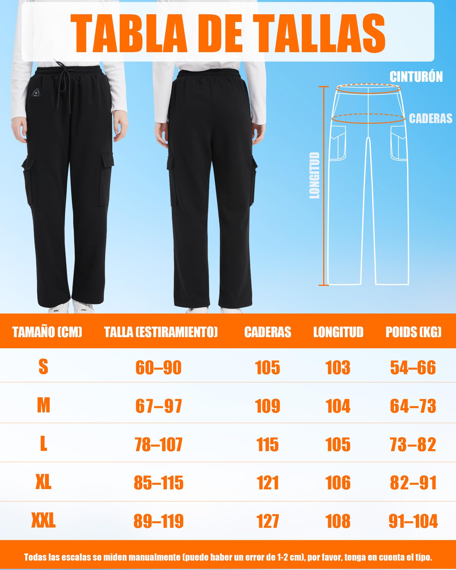 Pantalones Calefactables Hombre Mujer Batería 7,4V 10000mAh 5 Zonas Calor Fibra Carbono