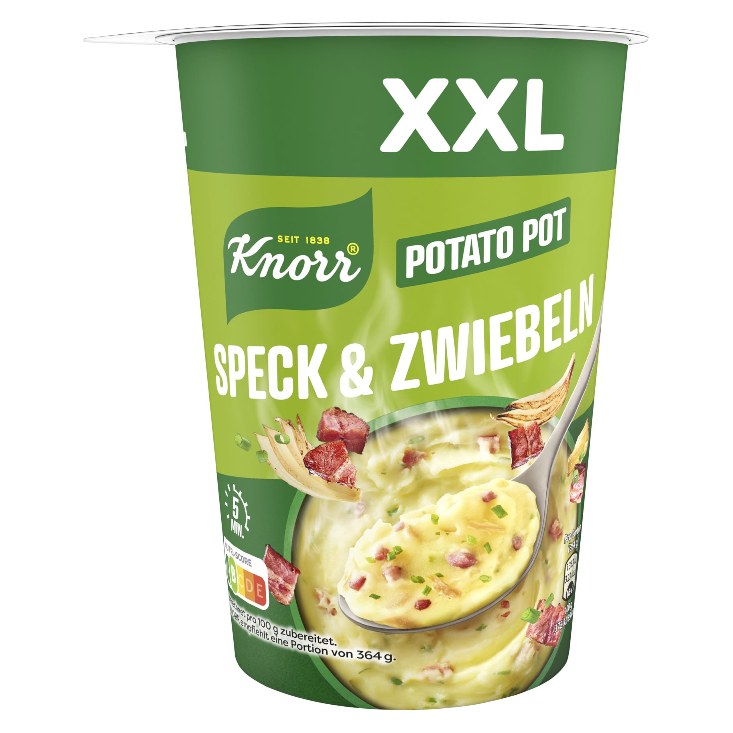 Knorr Potato Pot Speck & Zwiebeln XXL leckeres, schnelles Kartoffelgericht fertig in nur 5 Minuten 76 g 1 Stück