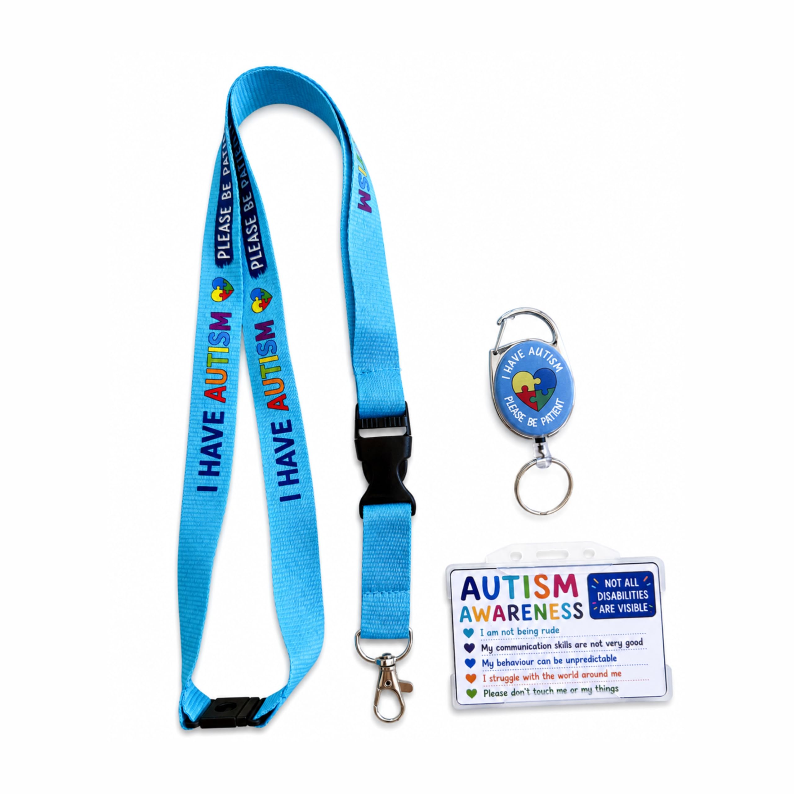 I Have Autism Please Be Patient Lanyard Set (Autism Awareness Lanyard Set)