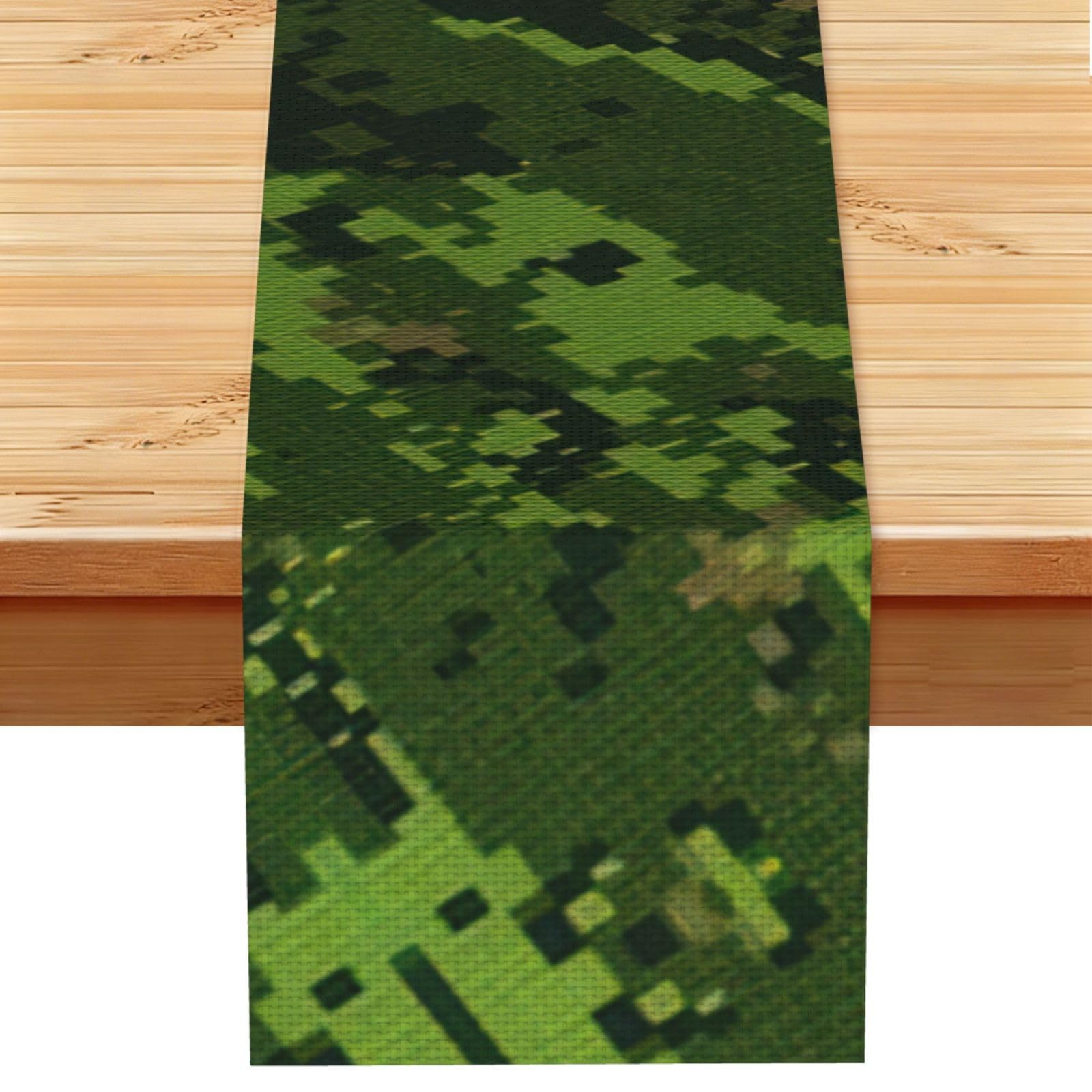 Aacxzff Black Linen Green Army Digital Camouflage Print Table Runner For Everyday Use,Special Occasions,Wedding Birthday Home Decor
