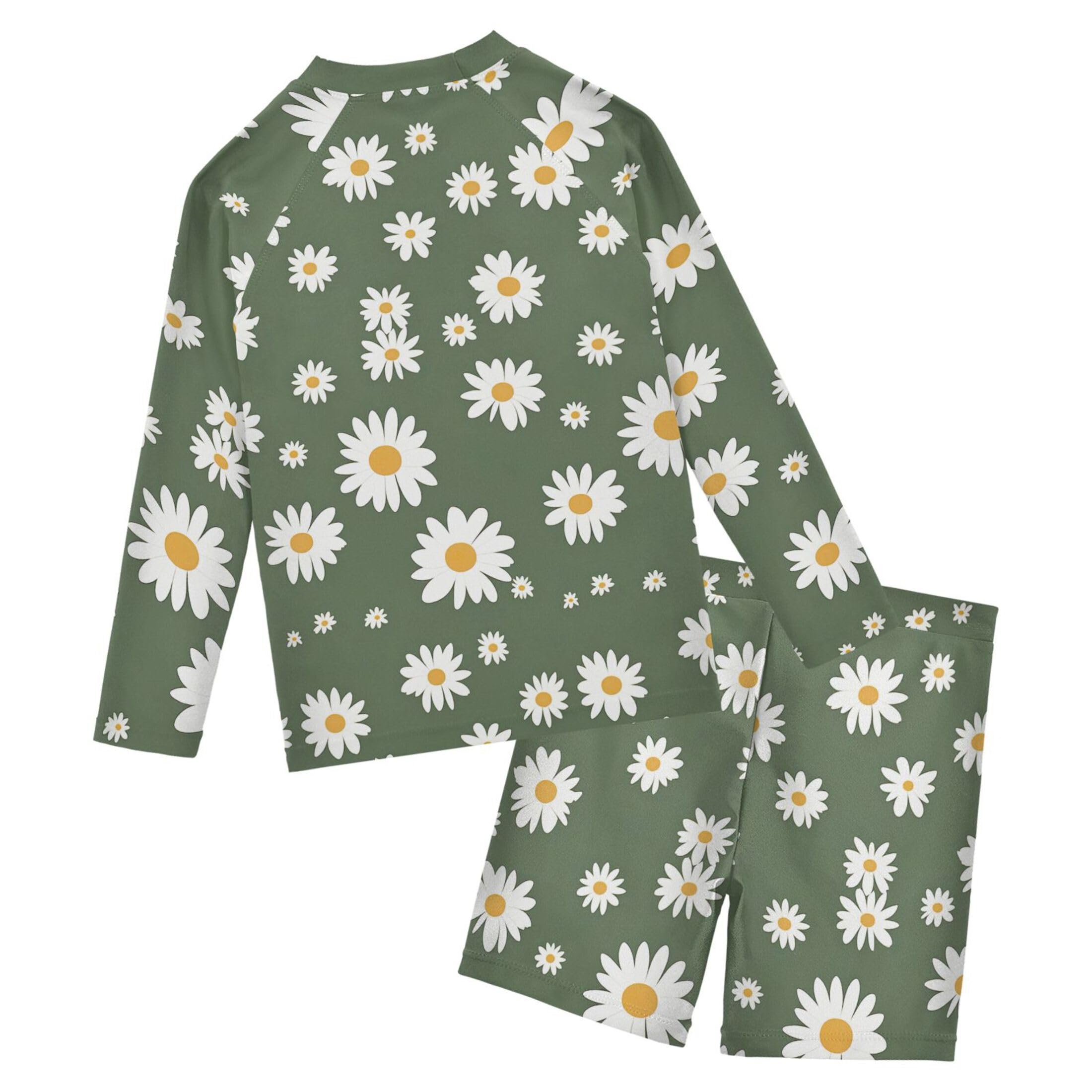 Daisy Flower Flowers Toddlers and Baby Boys' Swimsuit Trunk and Rashguard Set B0402965