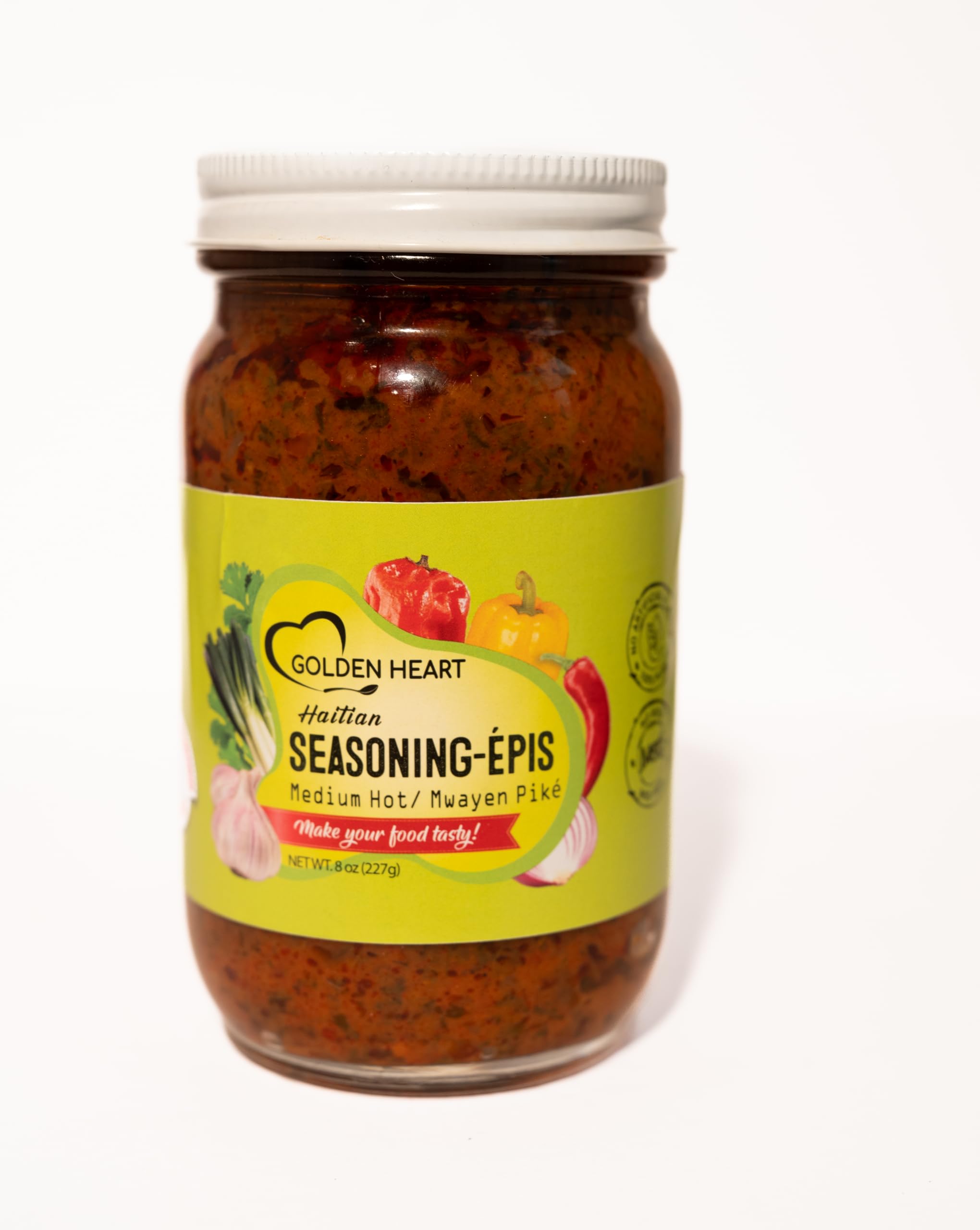 Golden Heart Premium Haitian Epis – Authentic Caribbean Seasoning & Marinade Paste, All‑Natural & Flavorful – Medium Heat, 8 oz