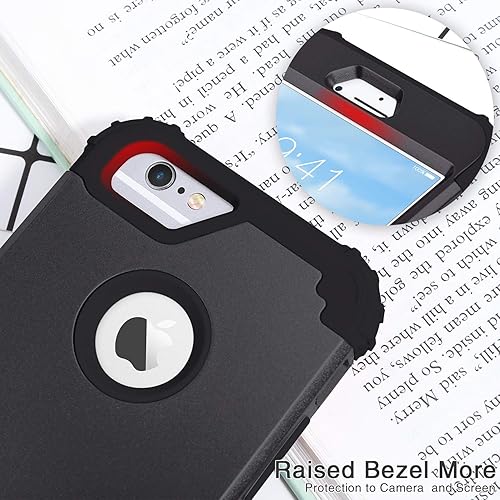 Miniatura 4 de IDweel Funda para iPhone 6S, iPhone 6 con protector de pantalla de vidrio templado, 3 en 1, resistente absorción de golpes, cubierta de