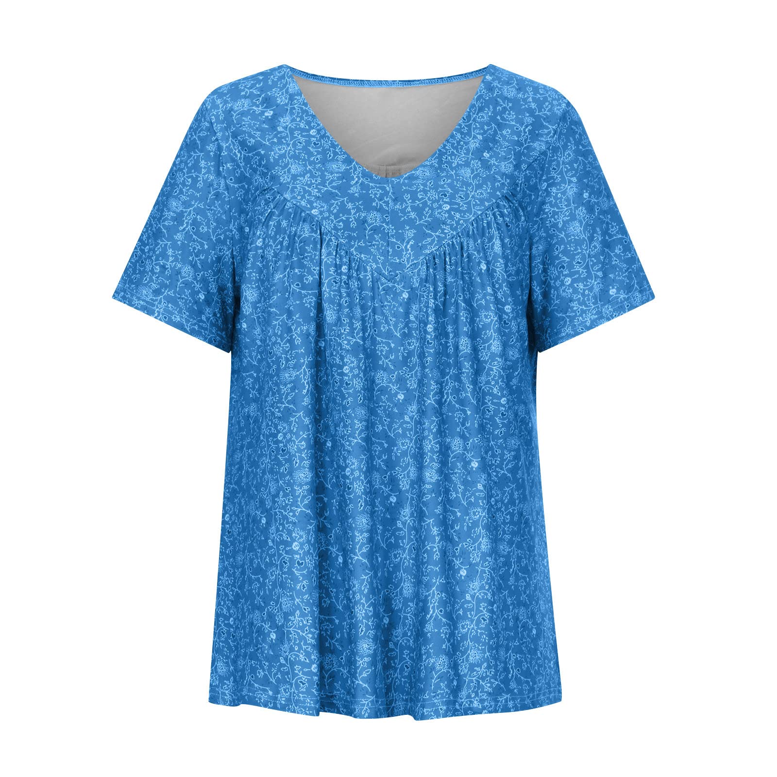 Top da donna elegante in pizzo, cuciture con scollo a V, camicetta a maniche corte, maglietta estiva, comoda, con stampa floreale, maglione per adolescenti, ragazze, camicette da donna