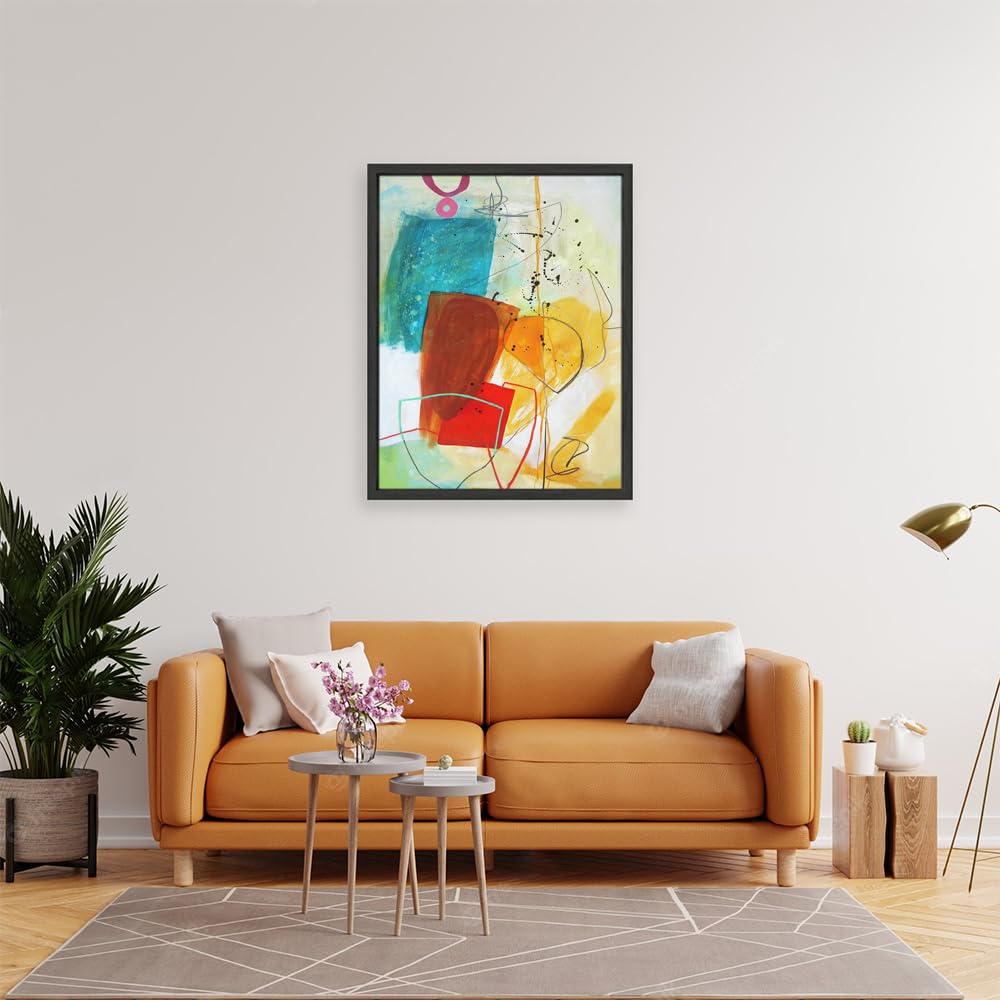 VERRE ART Printed Framed Canvas Painting for Home Decor Office Wall Studio Wall Living Room Decoration (22x34inch Black Floater) - Random Act#5