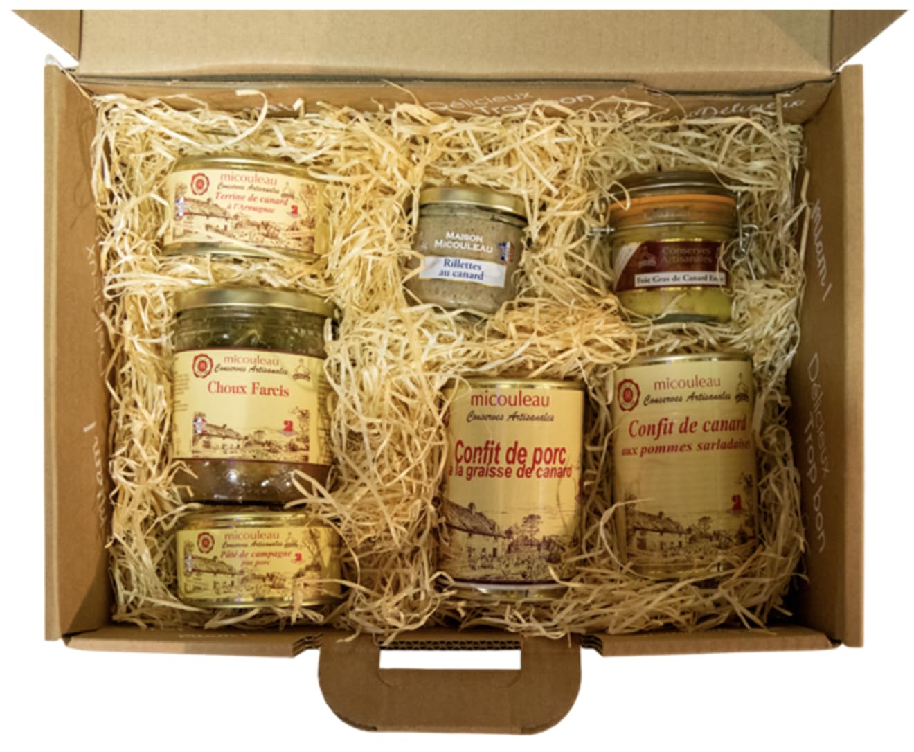 Valisette Gourmande Gascogne - Panier garni, Panier gourmand à offrir, coffret de noël, colis gourmands, cadeau (produits français), foie gras, produits régionaux, Micouleau, artisanal, sud-ouest