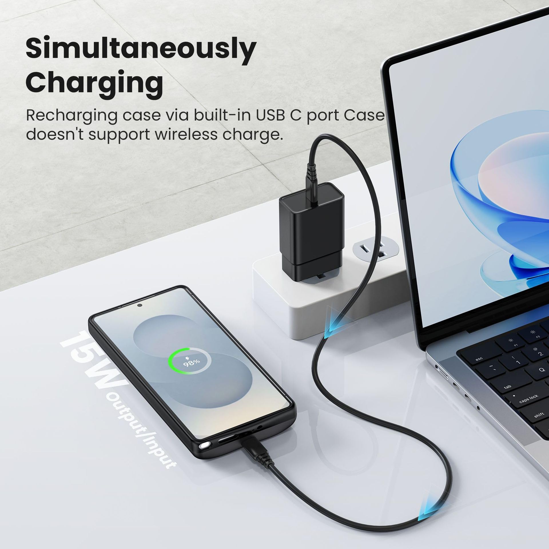 ELLENNE Carcasa batería para Samsung S23 Ultra 6,8" 10.000 mAh Slim TY-118 | Funda con batería integrada para Samsung S23 Ultra 6,8" 10.000 mAh | Funda recargable fina