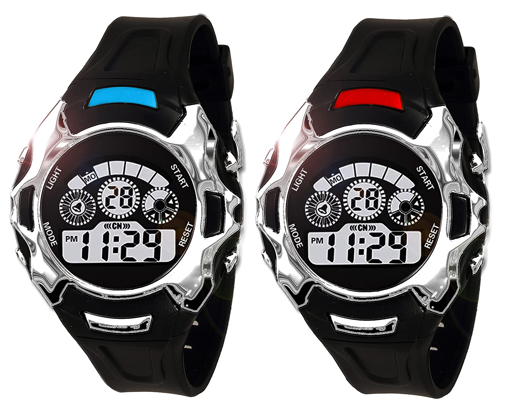 Time Up Digital Water-Proof & Back Light Combo 2 Watches for Kids (5-13 Years)-MIN45-2S (Sky Blue-Red) (B09C4S7DTD) Amazon Price History, Amazon Price Tracker