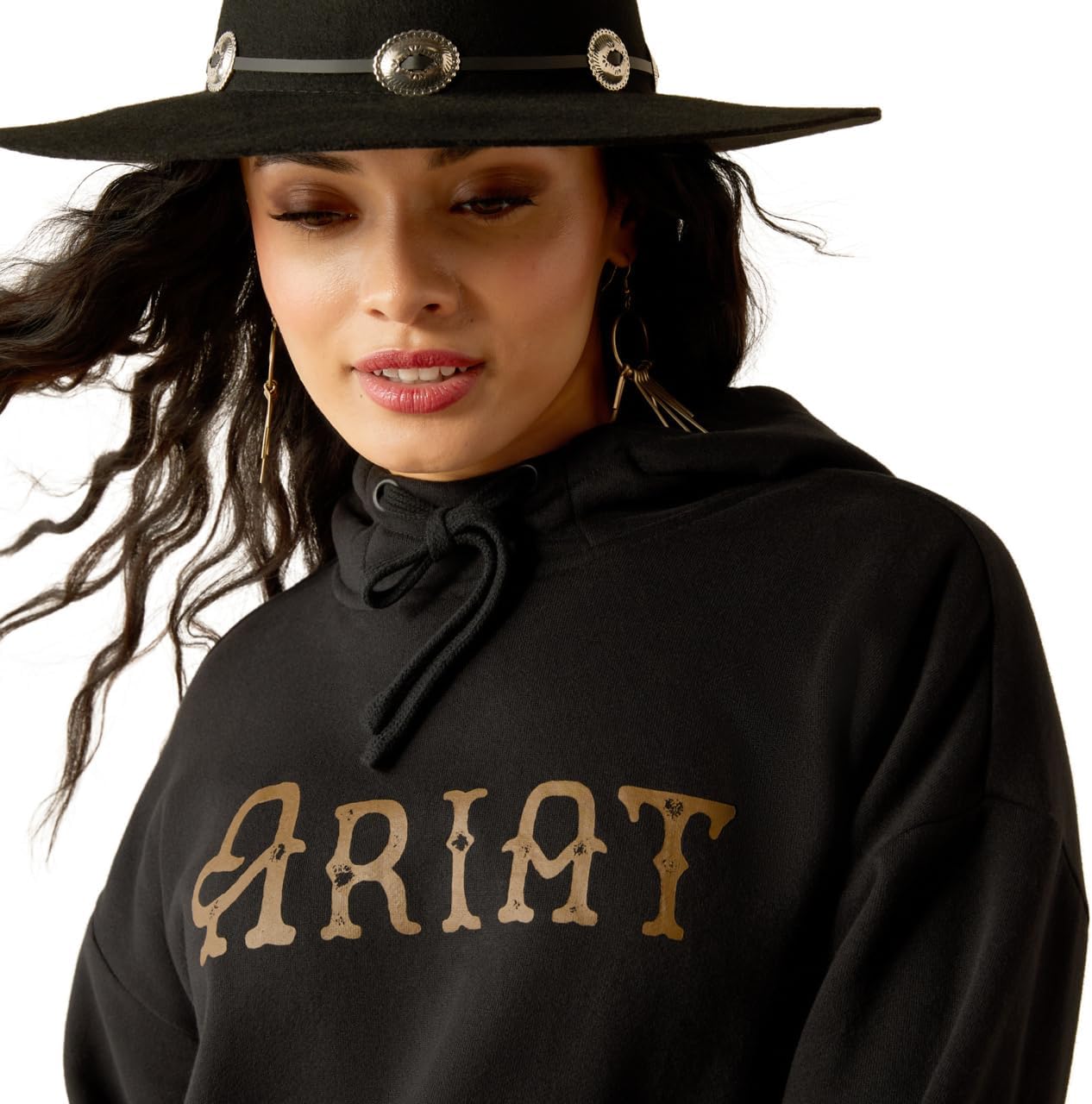 ARIAT Women's Essential Hoodie, Black/Leopard, X-Small - Image 4