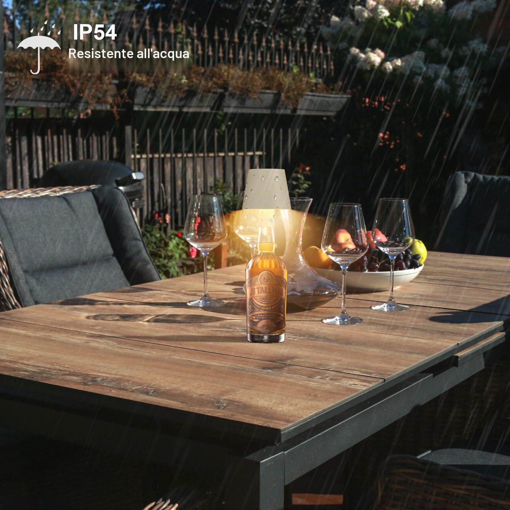 Aipsun Confezione da 2 lampade da tavolo a LED a batteria, dimmerabili, colore beige, 2700 K-6000 K, 3 W, IP54, lampada a bottiglia, in alluminio, per giardino, bar e ristorante