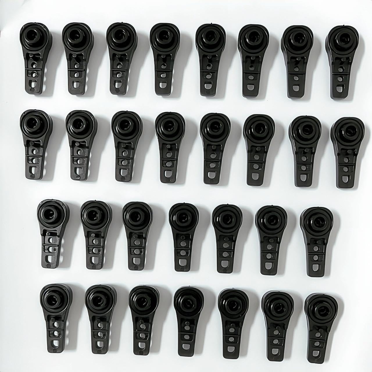 SENGLIDA Slim Black Ball Bearing Carriers for channel and Traverse rod,Track sliders for 1/2 inch track grooves,30 Carriers per pack