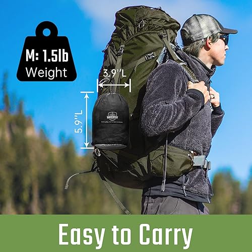 Miniatura 6 de TORUK Hamaca de camping doble e individual hamaca portátil con correas de árbol (M, negro)