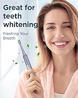 Vista 38 de Rtauys - Cepillo de dientes eléctrico y sónico M5 para adultos y adolescentes, con 8 cabezales de cepillo, de alta potencia, con estuche de viaje, 3