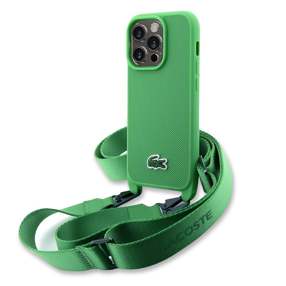 LACOSTE iPhone 15 Pro クロスボディケース Unisex iPhone 15 Pro Max Case with Embroidered Crocodile