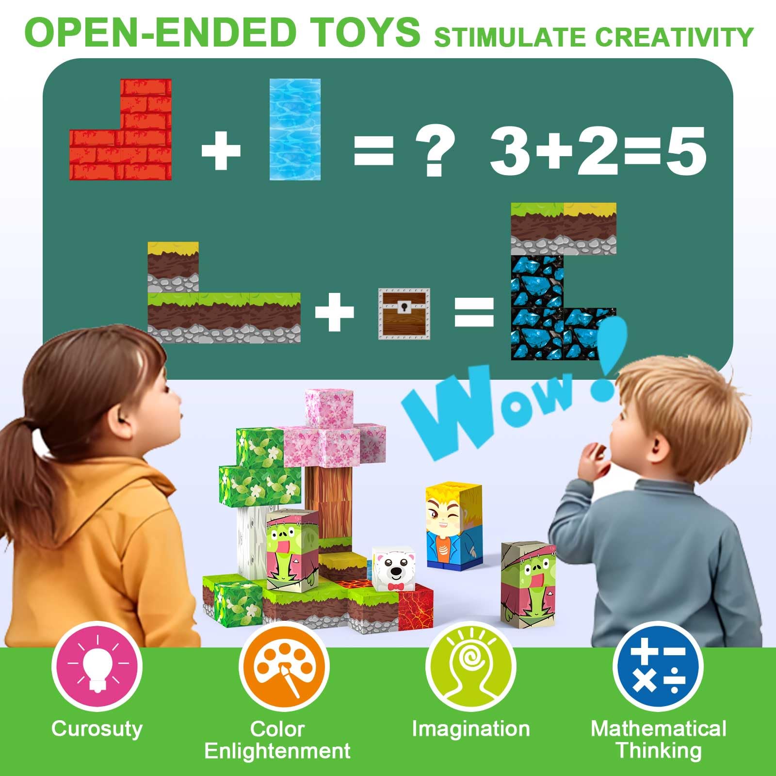 Costruzioni Magnetiche per Bambini 150 PCS 2CM 3+ Giochi Cubi Magnetici, Blocchi Building Blocks Giocattoli Montessori a Partire da 3 4 5 6 7 8 9 10 11 12 Anni Regali di Compleanno per Ragazzi