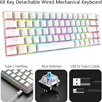 ZIYOU LANG RGB Gaming Billentyűzet és Egér Szett, 68 Gomb, Kék Switch, Mechanikus 3