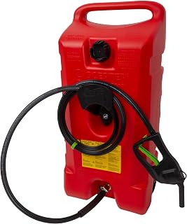 Scepter Duramax Flo 'N Go 14 Gallon (53L) Portable Gas Caddy with Pump & 10ft Hose - Red Fuel Tank for Farm, Marine, Lawn Mower