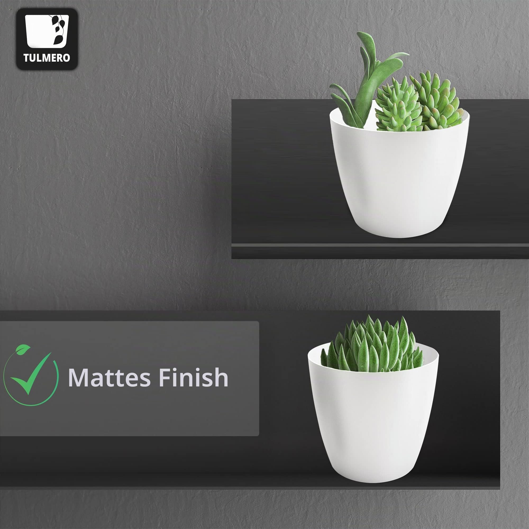 Blumentopf matt, Pflanzkübel aus Übertopf Kunststoff Dekorativer Topf für, groß und klein Pflanzen, 2er-Set, blumenkübel kräutertopf, (2 Pack) Weiß, ø 30 cm