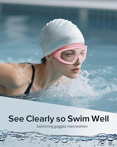 Miniatura 6 de Gafas de natación, visión amplia, visión clara, gafas de natación para adultos, protección UV antivaho, sin fugas, gafas de piscina