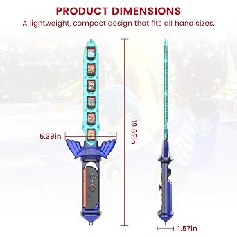 Switch 2 Accessories, Switch 2 Sword, Zelda Sword Accessories - CODOGOY Skyward Sword Controller Compatible with Switch Sports Chambara (Swordplay)/Legend of Zelda: Tears of the Kingdom/Skyward Sword HD, Holds 12 Game Cartridges (1 Pack)