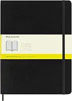 Moleskine Classic Notebook, Extra Large, Squared, Black, Soft Cover (7.5 X 10)