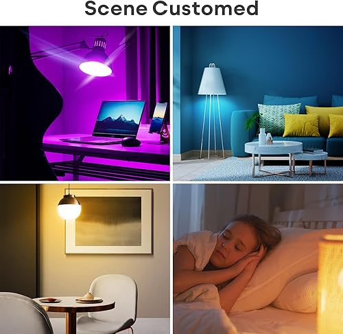 Miniatura 6 de VOCOlinc Bombilla inteligente funciona con Apple Homekit, Alexa, Google Home, bombillas LED WiFi que cambian a todo color, 850 lúmenes regulables,