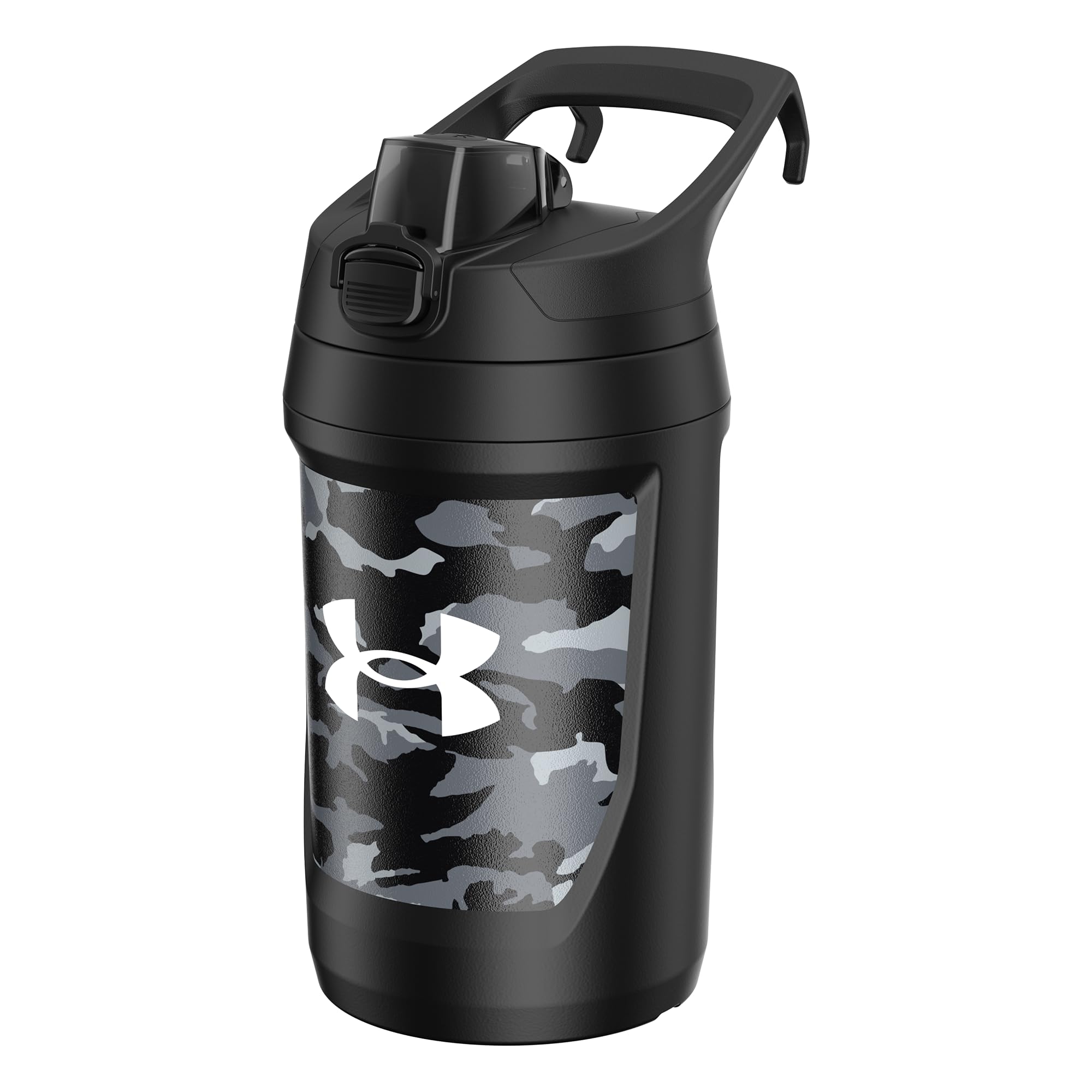 Under Armour Isolierte Wasserflaschen, Sport-Wasserkrug mit Zaunhaken, auslaufsicher, für Baseball, Fußball und mehr, 907 ml, isoliert, Black Woodland