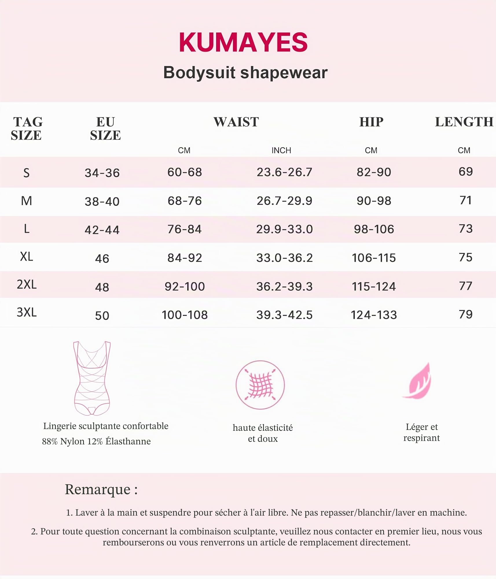 KUMAYES Body Gainant Femme Ventre Plat Gaine Amincissante Sculptant Shapewear Bodysuit Invisible Minceur sans Couture Combinaison