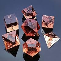 Vista 18 de Bescon - Juego de 7 dados para DND de borde afilado, transparentes (sin pintar), juego de dados poliédricos con bordes de navaja para juegos de rol